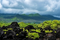 Alien landscapes at Waianapanapa State Park Maui 
