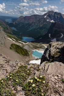 Alpine lake chain in Glacier National Park 