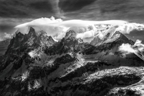 Alpine morning over the Tetons WY USA shot at ft from the West of the Teton Range 