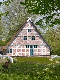 Altlander House th Century peasant house originally in a village near Stade Northern Germany now in the nearby Rural Architecture Museum