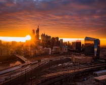 Amazing cloud shelf sunrise in Philadelphia