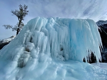 Amazing ice cascade in Arolla Switzerland 