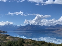 AMENDED PHOTO View of Mount Cook Across Glacial Lake New Zealand 
