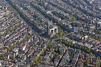 Amsterdam part of Jordaan district and Grachtengordel at Westerkerk 