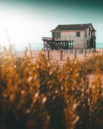 An abandoned beachhouse in the OBX NC still holding on  x  