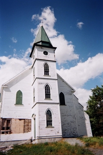 An abandoned church in Newfoundland x film scan
