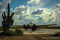 An abandoned plane in the Arizona desert