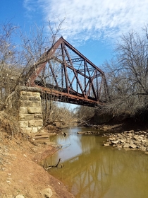 An abandoned railroad bridge in Oklahoma  x 
