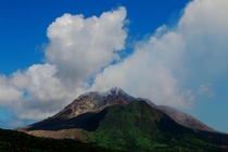 An active volcano - The Soufrire Hills - in Montserrat OC 