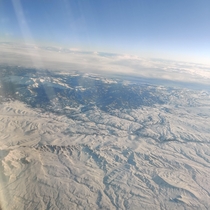 An aerial view over an amazing Wyoming mountain range 