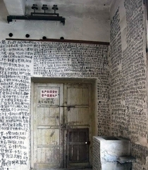 An anonymous authors novel written on the walls of an abandoned house in Chongqing China 