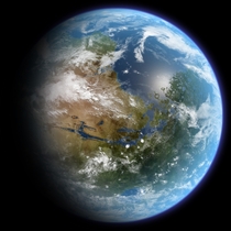 An artists impression of a terraformed Mars centered over Valles Marineris The Tharsis region can be seen of the left side of the globe 