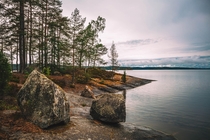 An island in lake Lelng Sweden near Gustavsfors 