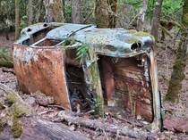 An old car off a trail in Oregon USA