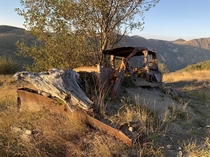 An old dozer in the blast zone of the  Mount Saint Helens eruption
