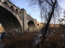 An old railroad bridge that was made in the s as part of the Lackawanna Cutoff to cross the Delaware River into Pennsylvania 