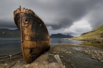 An old ship in northwest Iceland  by Brynjar gstsson