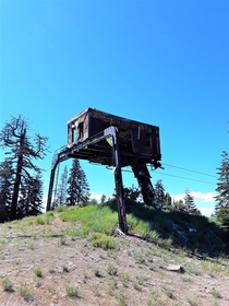 An old ski lift at an abandoned resort in Kirkwood CA