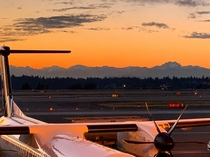 An Olympic sunset at SeaTac airport