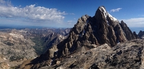 An unusual perspective of the Grand Teton - from the summit of its southern sister Middle Teton 