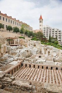 Ancient roman baths in Beirut Lebanon 