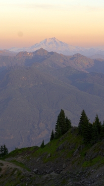 Another from Northern Cascades Rainier at sunset from Mt Sauk 