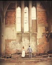Another one from Gary-My engagement photos taken at the abandoned Methodist church