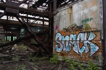 Another photo from the abandoned train repair facility for the Boston and Maine railroad 