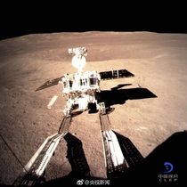 Another pic from Change  mission on the far side of the Moon The chinese rover does its first meters on the Moons surface Picture by CNSA 