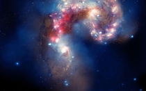 Antennae Galaxies NGC  amp NGC  Interacting In Starburst Phase As They Collide