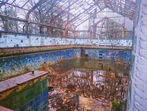 Anyone up for a swim Inside abandoned mansion Indiana