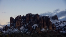 Apache Junction AZ Superstition Mountains Covered in Snow 