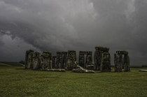 Approaching Rainstorm Stonehenge United Kingdom