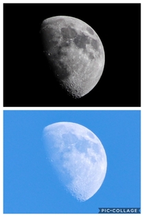 April nd -  Illuminated Moon Night vs Day