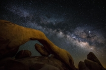 Arch Rock and the Milky Way in the dark skies of Joshua Tree National Park 
