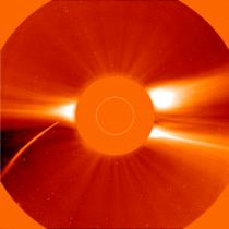 Arcing toward a fiery fate this Sungrazer comet was recorded by the SOHO spacecrafts Large Angle Spectrometric COronagraphLASCO on December   