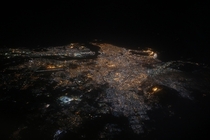 Ariel view of Karachi Pakistan at night 
