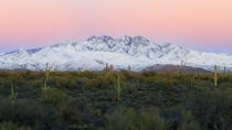 Arizona you keep surprising - snow caps from the desert Four peaks AZ 