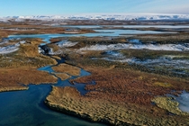 Arnarvatnsheii in October Northwestern Iceland This area which is half surrounded by glaciers is a bird paradise with hundreds of lakes and ponds 