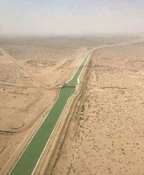 Artificial canal constructed in Balochistan Pakistan to irrigate desert