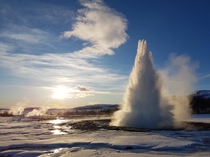 As an Australian visiting Iceland in January I didnt have the warmest clothes Luckily Strokkur didnt make me wait long 