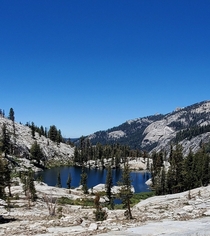 Aster Lake vibrant blue Sequoia National Park CA USA 
