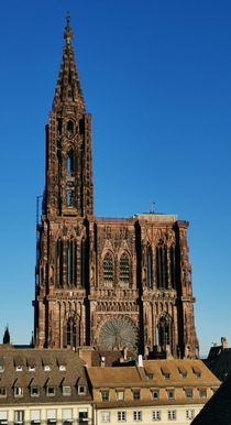 At m Strabourg Cathedral France was for a long time the tallest building in the world Its construction lasted over  years until the th century when gothic style finally became old-fashioned That could be the reason why the south spire has never been compl