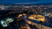 Athens by night Greece - Contrast between modern and ancient