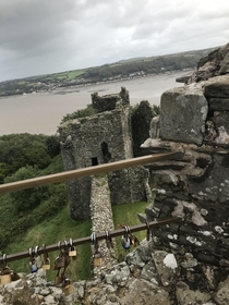 Atop one of the towers at a derelict castle