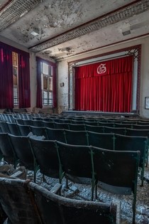 Auditorium in an abandoned school