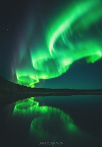 Aurora Borealis over Finland photographed by Jani Ylinampa on  September  