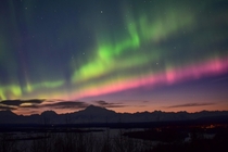 Aurora borealis shooting over Denali in likely one of the last shows of the season Shot with my new Nikon D