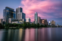 Austin TX Skyline at sunset 