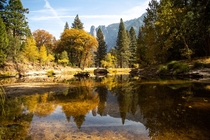 Autumn colours and reflections Yosemite 